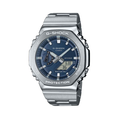 Casio G-Shock GM-2110D-2BER Ανδρικό Αναλογικό-Ψηφιακό Ρολόι Ανοξείδωτου Ατσαλιού με Μπλε Καντράν, Carbon Core Guard και Αντοχή στο Νερό 200m